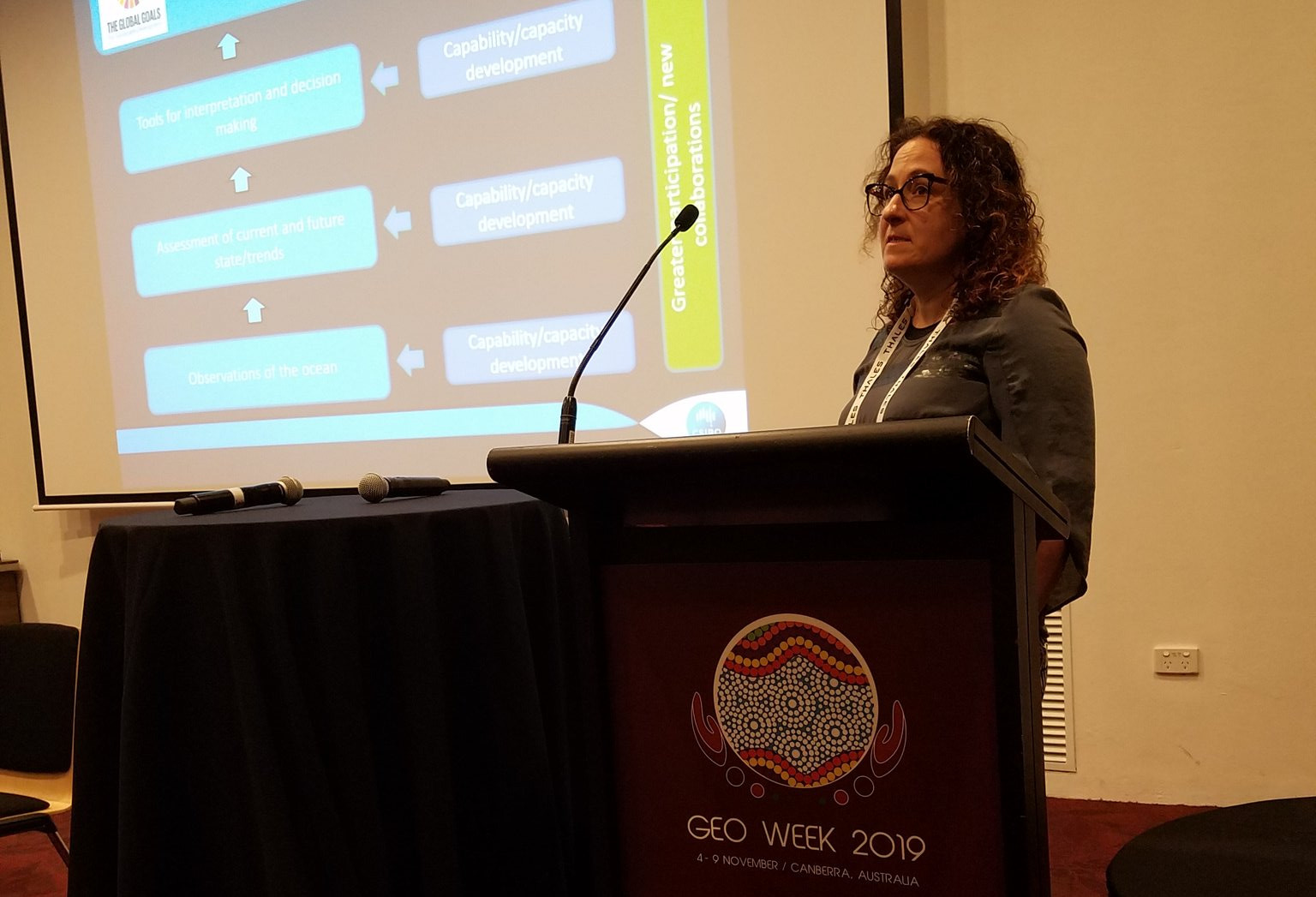 Dr. Karen Evans (CSIRO) presents the UN Decade of Ocean Science for Sustainable Development at the GEO Week 2019 side event.