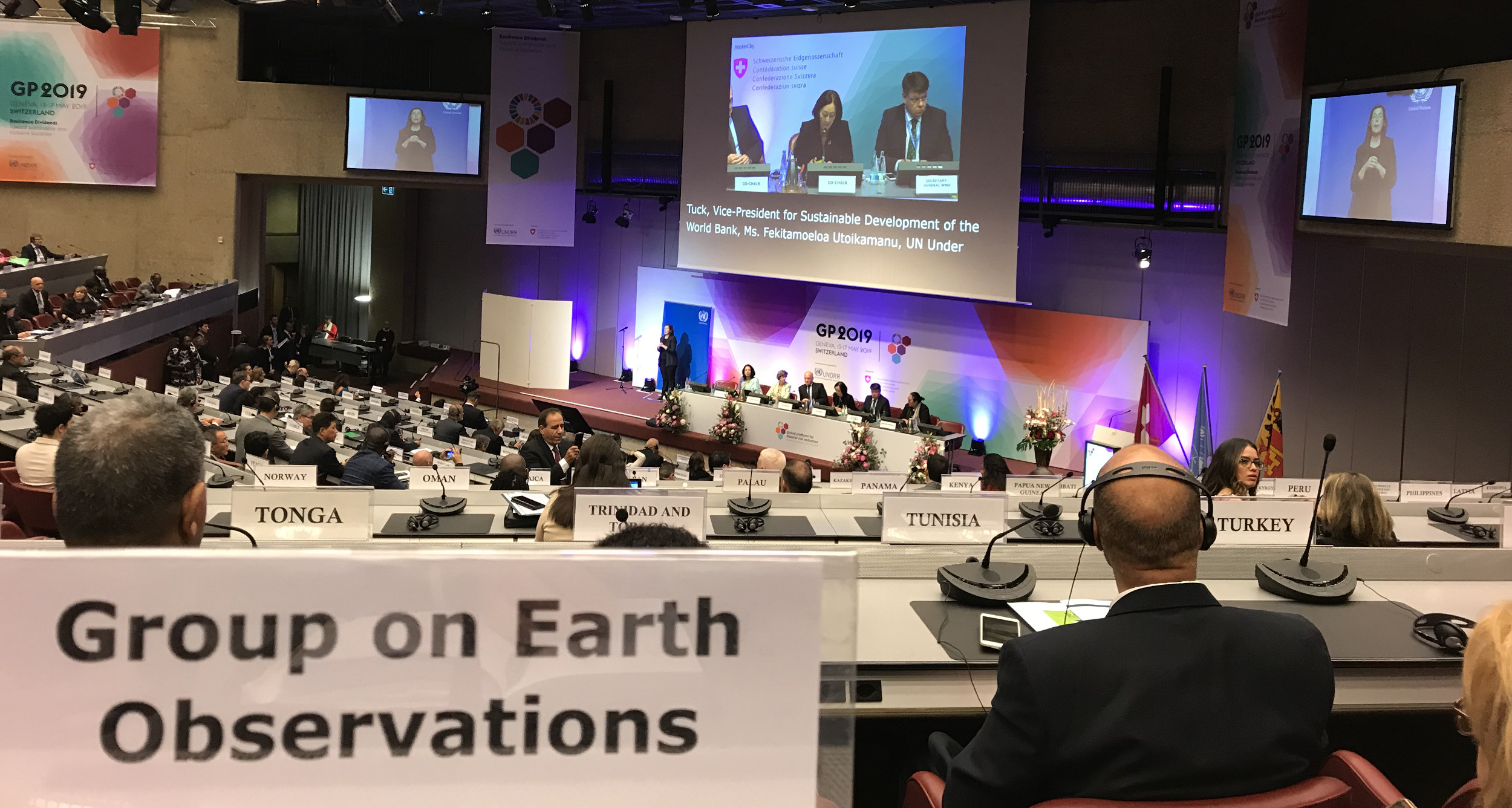 GEO as an official observer to the UN Global Platform on Disaster Risk Reduction in May 2019.