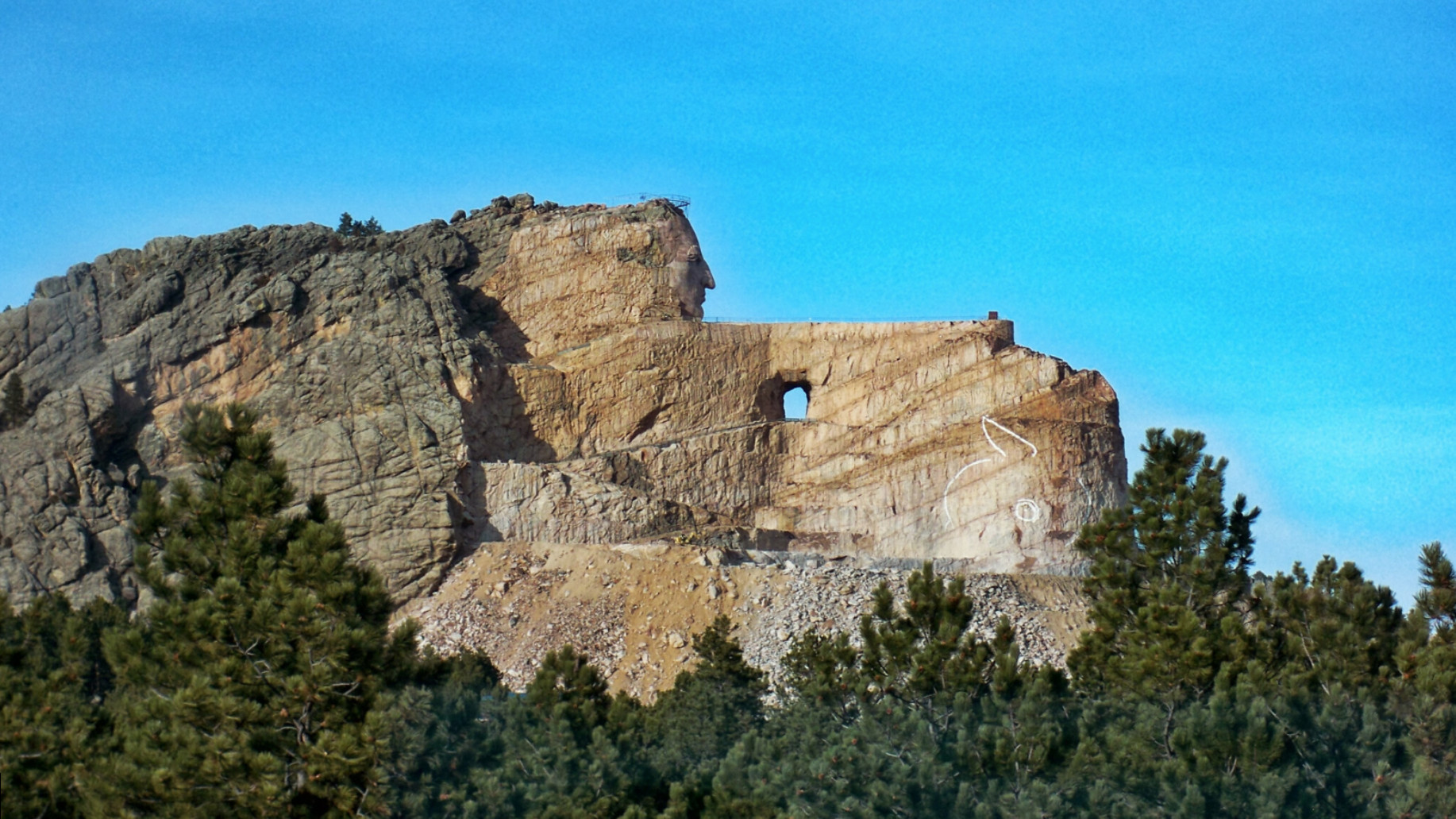The Crazy Horse Memorial is one of the world’s largest sculptural undertakings. A mountain monument memorial of Lakota leader Crazy Horse is under construction on privately held land in the Black Hills in South Dakota, United States.
