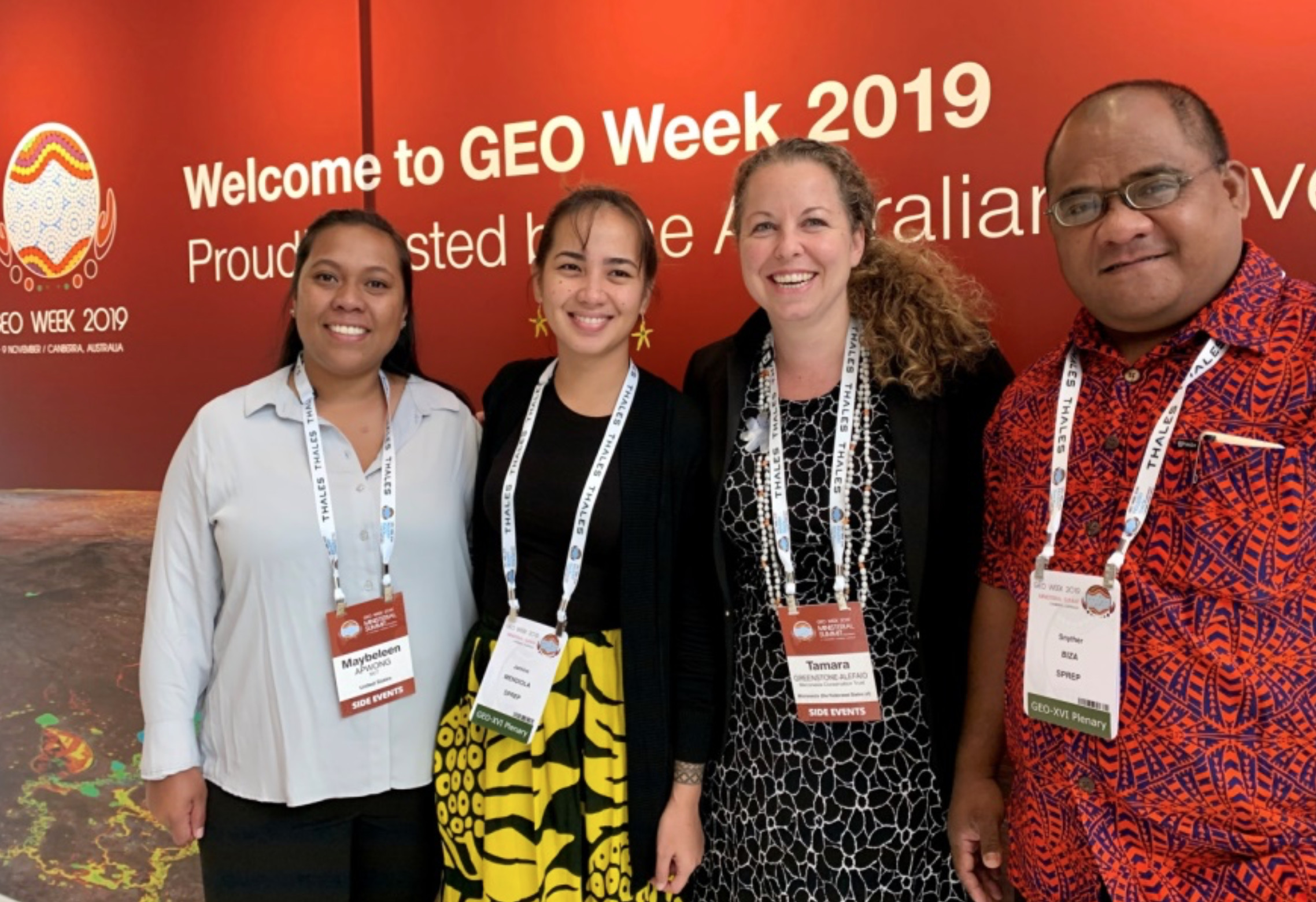The Micronesia Conservation Trust team at GEO Week in Canberra, Australia in November 2019.
